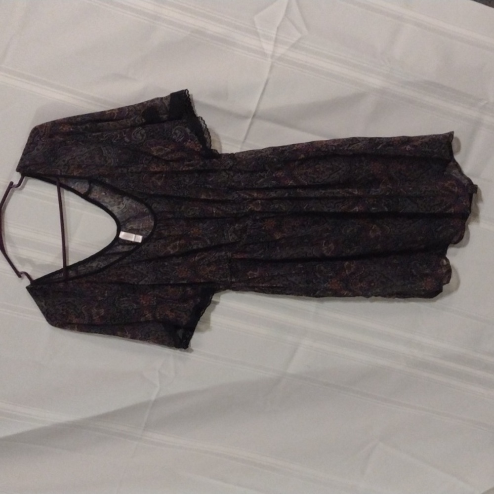 Xhilaration sheer paisley blouse, cover up, size Medium